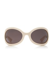 Gucci - Oversized Wrap-Frame Acetate Sunglasses - White - OS - Moda Operandi