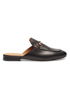 Gucci - Princetown Leather Backless Loafers - Womens - Black