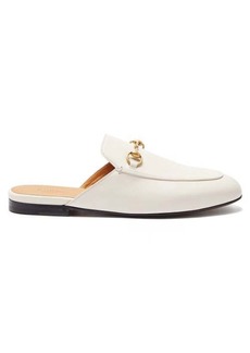 Gucci - Princetown Leather Backless Loafers - Womens - White
