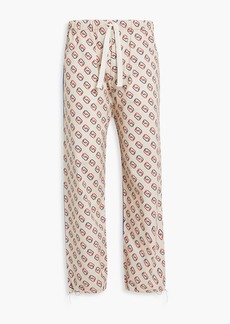 Gucci - Printed satin-paneled cotton-gabardine drawstring pants - White - 30