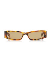 Gucci - Rectangular-Frame Acetate Sunglasses - Brown - OS - Moda Operandi