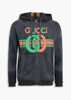 Gucci - Reversible printed French cotton-terry zip-up hoodie - Gray - M