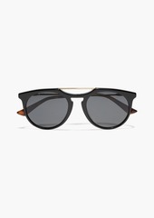 Gucci - Round-frame gold-tone and acetate sunglasses - Black - OneSize