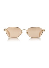Gucci - Round-Frame Metal Sunglasses - Gold - OS - Moda Operandi