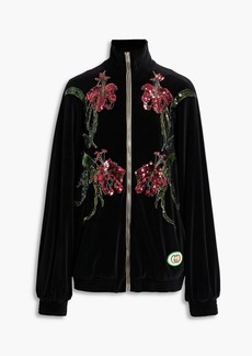 Gucci - Sequin-embellished cotton-blend velvet jacket - Black - XS