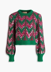 Gucci - Sequin-embellished mohair-blend sweater - Green - XS