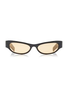 Gucci - Slim Cat-Eye Acetate Sunglasses - Black - OS - Moda Operandi