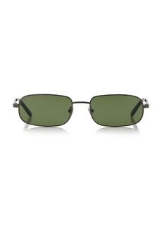 Gucci - Slim Square-Frame Metal Sunglasses - Black - OS - Moda Operandi