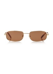 Gucci - Slim Square-Frame Metal Sunglasses - Green - OS - Moda Operandi