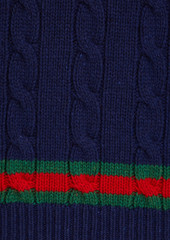 Gucci - Striped cable-knit cashmere and wool-blend sweater - Blue - S
