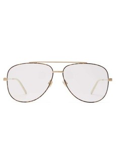Gucci Eyewear - Tortoiseshell-effect Aviator-frame Glasses - Mens - Gold