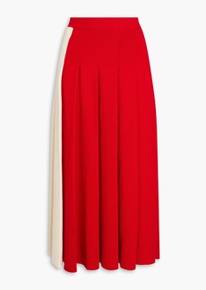 Gucci - Two-tone pleated wool midi skirt - Red - XS