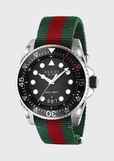 Gucci 45mm Gucci Dive Watch w/ Nylon Web Strap