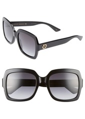 Gucci 54mm Square Sunglasses in Black/Grey at Nordstrom