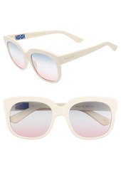 Gucci 56mm Gradient Cat Eye Sunglasses in Ivory/Blue/Azur/Pink at Nordstrom