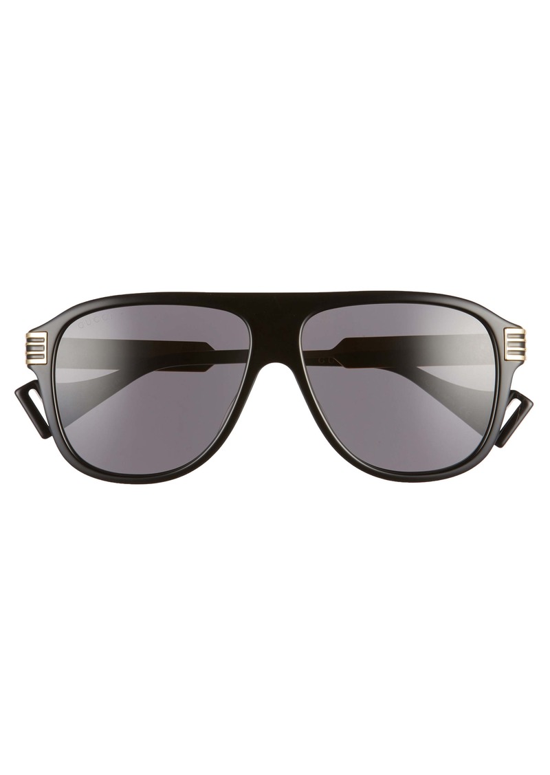 gucci 57mm aviator sunglasses