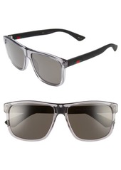 Gucci 58mm Polarized Sunglasses in Transparent Grey W/Grey Plr at Nordstrom