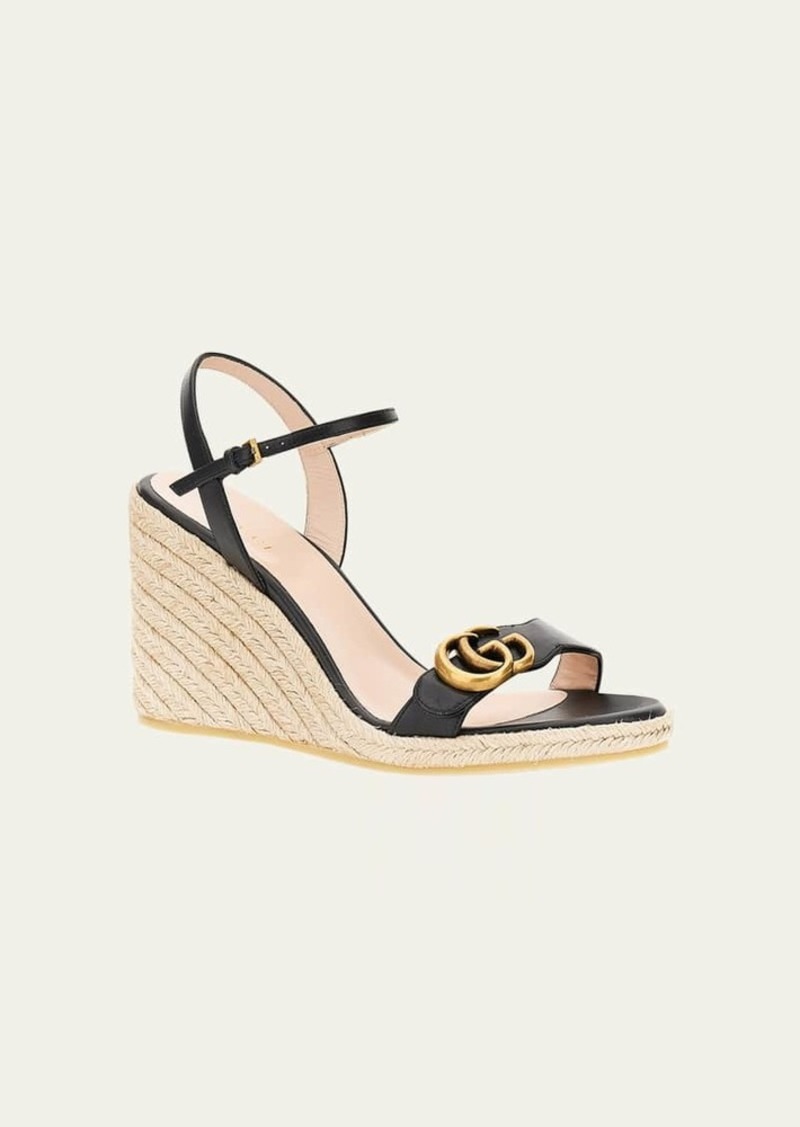 Gucci Aitana GG Wedge Espadrille Sandals