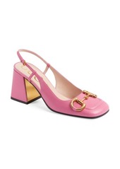 Gucci Baby Horsebit Slingback Pump in Pink Tropical Flower at Nordstrom