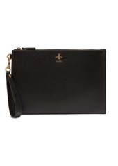 Gucci Bee-plaque leather pouch