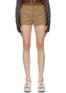 Gucci Beige & Brown Canvas GG Shorts