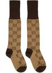 Gucci Beige & Brown Cotton GG Socks