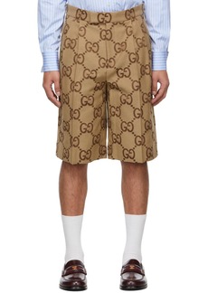 Gucci Beige & Brown Jumbo GG Shorts