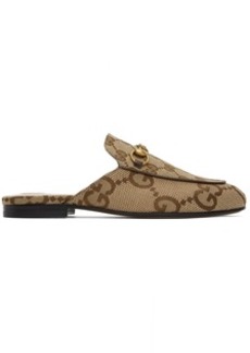 Gucci Beige Jumbo GG Princetown Loafers