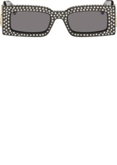 Gucci Black Crystal-Cut Sunglasses