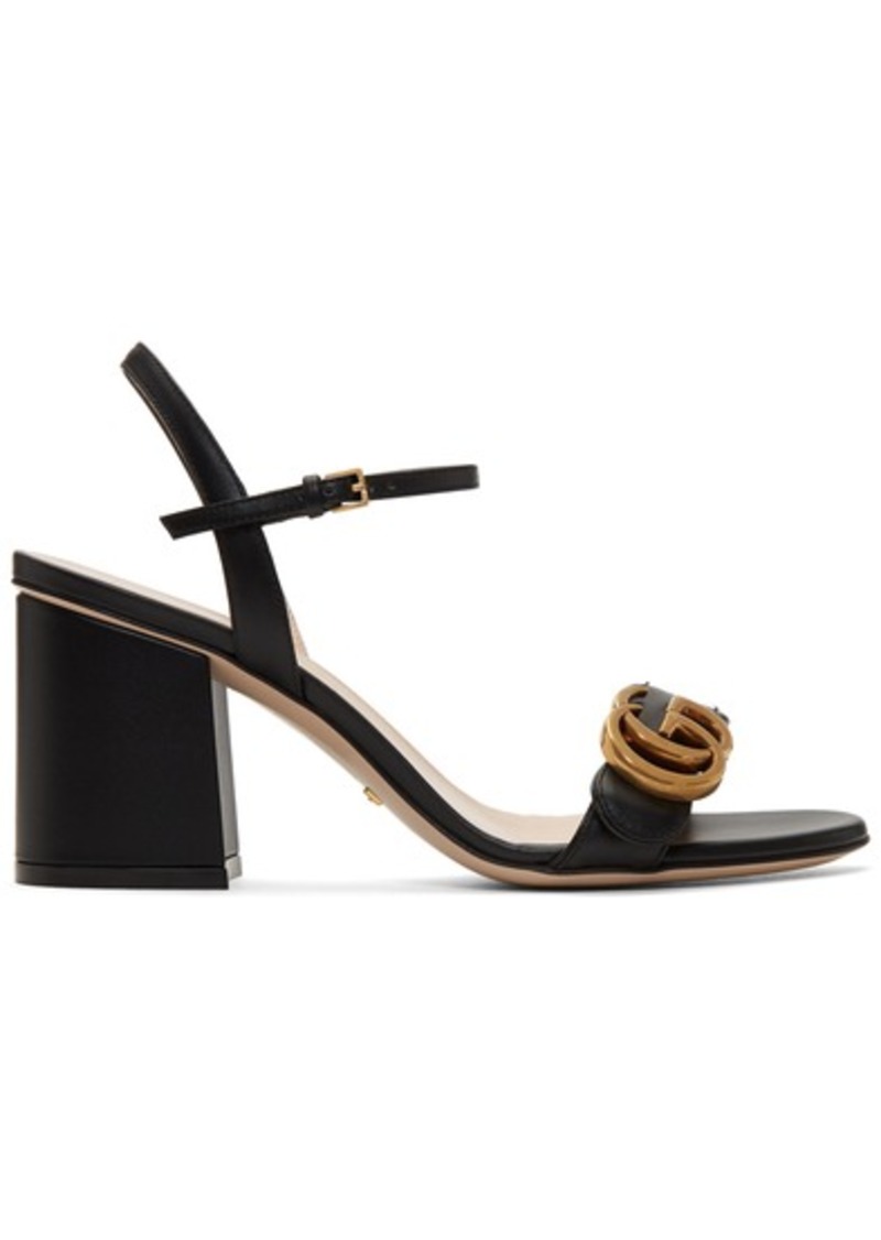 Gucci Black GG Marmont Heeled Sandals