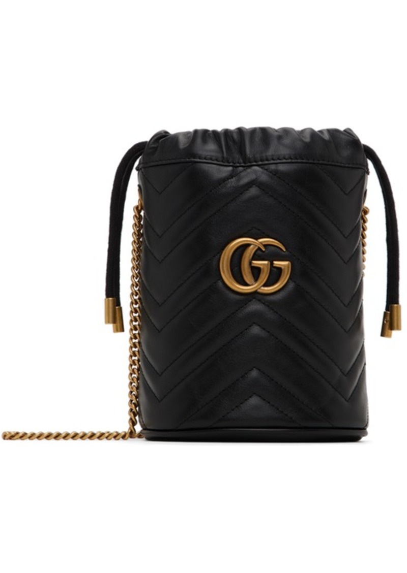 Gucci Black Mini GG Marmont Bucket Bag