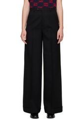 Gucci Black Rolled Cuff Trousers