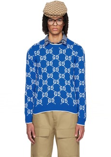 Gucci Blue Intarsia Sweater