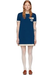 Gucci Blue Wool GG Dress