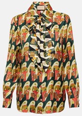 Gucci Bow-detail print silk blouse