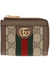 Gucci Brown & Beige GG Ophidia Card Holder Wallet