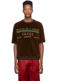 Gucci Brown Chenille 'Maison De l'Amour' T-Shirt