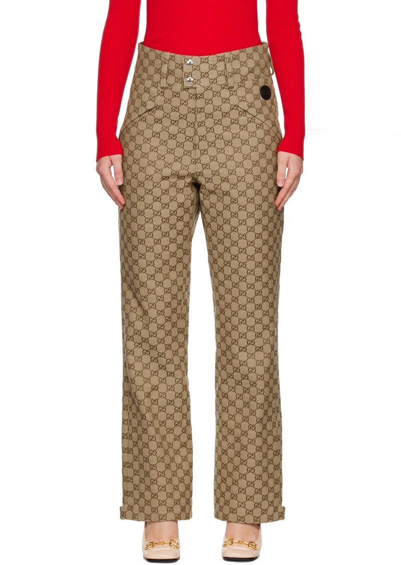 Gucci Brown GG Trousers