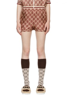 Gucci Burgundy GG Supreme Shorts