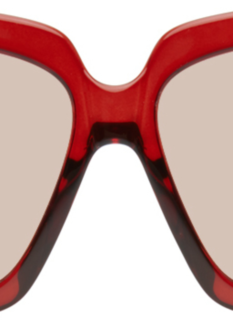 Gucci Burgundy Oversize Square Sunglasses