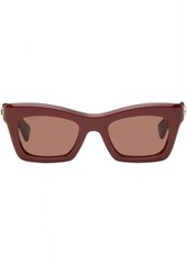 Gucci Burgundy Rectangular Sunglasses