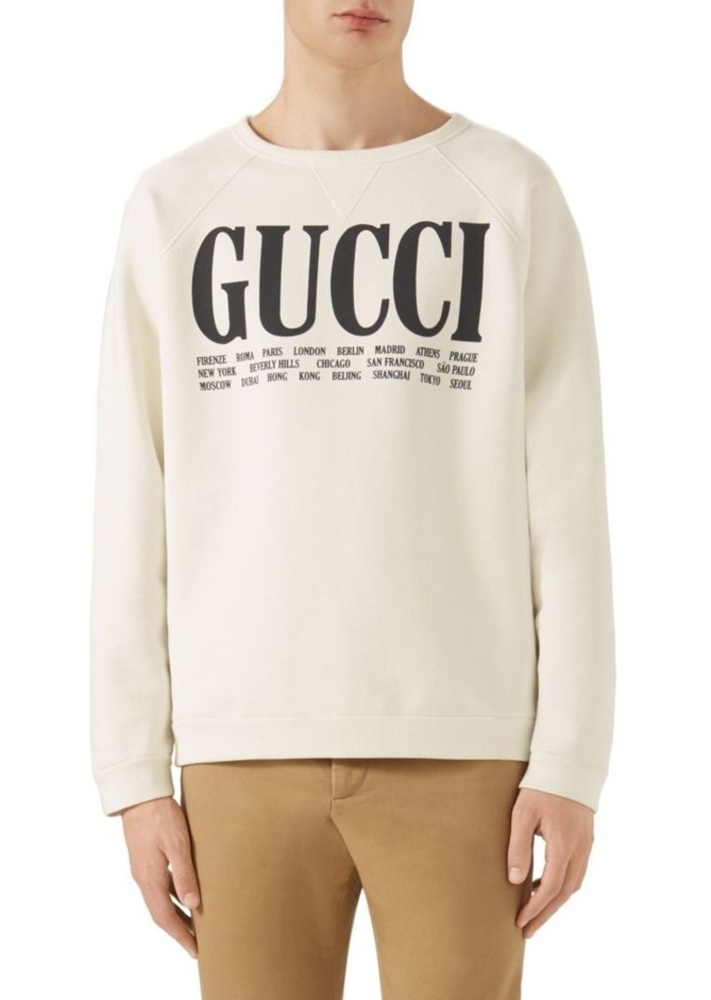 gucci cities cotton sweatshirt