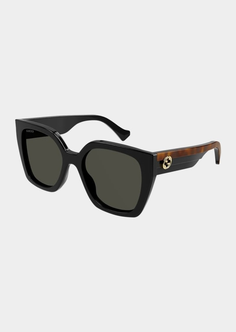 Gucci Color-Block GG Injection Plastic Cat-Eye Sunglasses