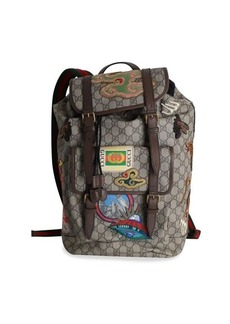 Gucci Courrier Soft Gg Supreme Backpack In Brown Canvas