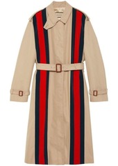 GUCCI Web detail cotton trench coat