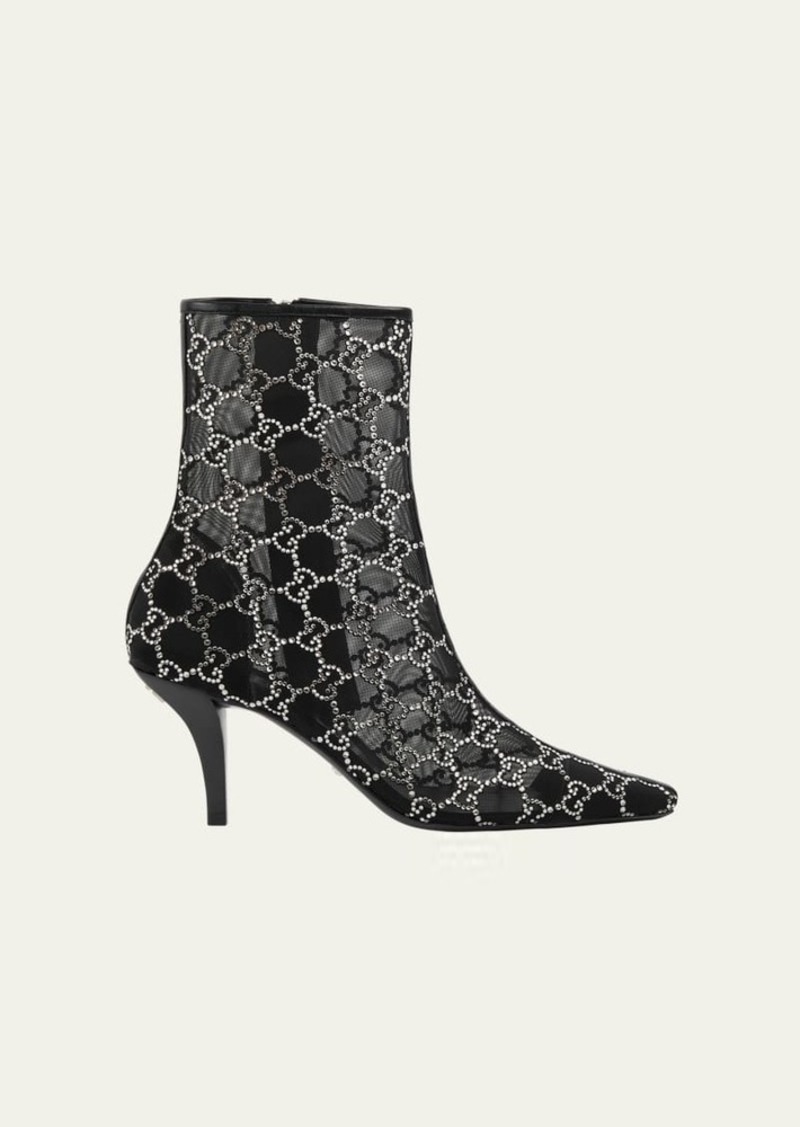 Gucci Demi Crystal Mesh Ankle Booties