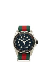 Gucci Dive Web-striped stainless-steel watch