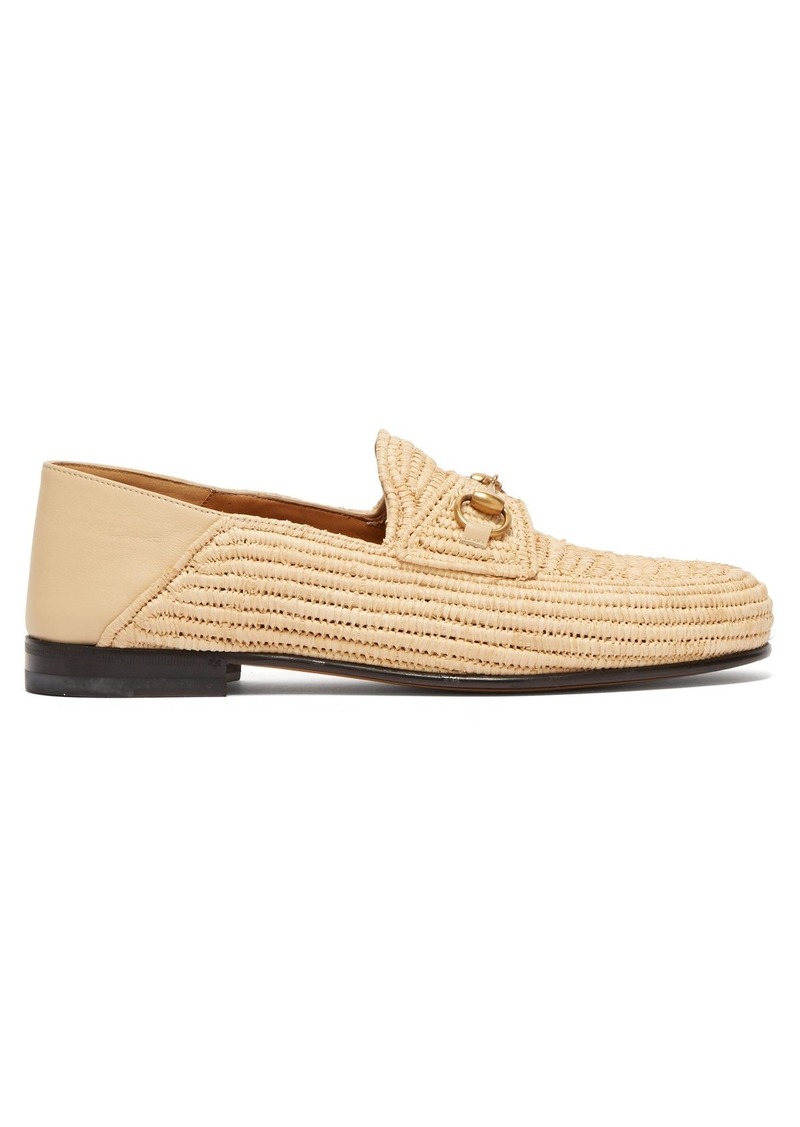 gucci straw loafers