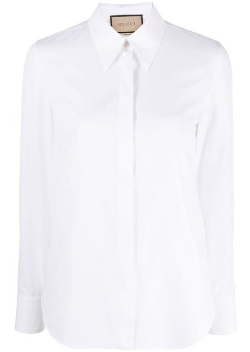 GUCCI Embroidered cotton shirt