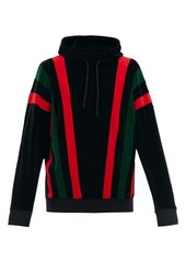 Gucci Felpa hooded striped-chenille sweatshirt